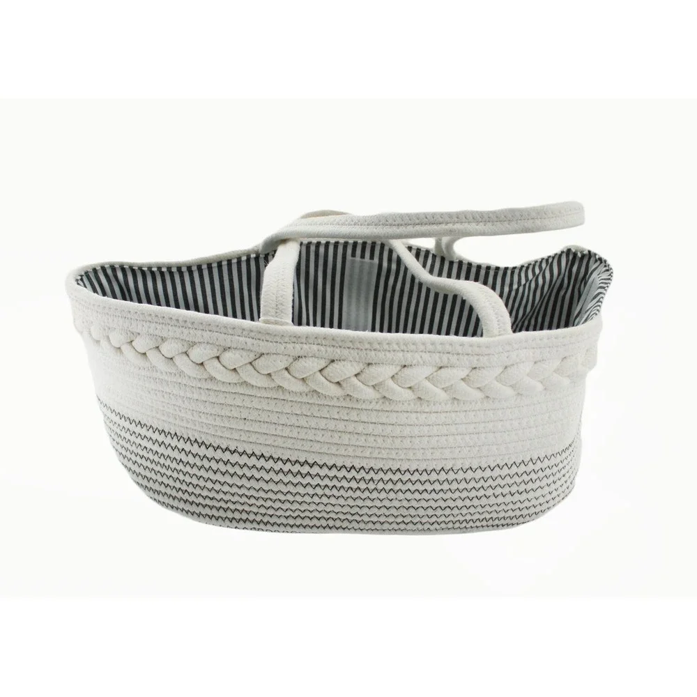Luxury Little Diaper Caddy Organizer Woven Cotton Rope‎